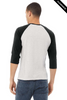 Clearance - Bella+Canvas 3200 Unisex ¾ Sleeve Baseball Tee | White Fleck/ Charcoal Triblend