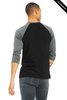 Clearance - Bella+Canvas 3200 Unisex ¾ Sleeve Baseball Tee | Black/ Deep Heather
