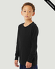 Clearance - BELLA + CANVAS 3513Y  Youth Triblend Long Sleeve Tee | Solid Black Triblend