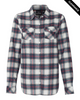 Clearance - Burnside 5210 Ladies Woven Plaid Flannel Shirt | White/ Red