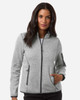 North End NE730W Women's Jasper Full-Zip Fleece Jacket | Grey/ White