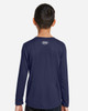 Under Armour 1377488 Youth Tech™ Team Long Sleeve T-Shirt | Midnight Navy/ White