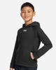 Under Armour 1379792 Youth Rival Fleece Hooded Sweatshirt | Black/ White