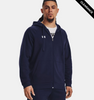 Clearance - Under Armour 1379767 Men's Rival Fleece Full-Zip | Midnight Navy/White
