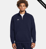 Clearance - Under Armour 1386016 Men's Rival Fleece Quarter-Zip | Midnight Navy/White