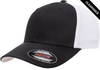 Clearance - Flexfit 6511 Mesh Trucker Cap | Black/ White