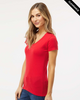 Clearance - M&O 3542 Women's Fine Blend V-Neck T-shirt | Red