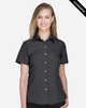 Clearance - Harriton M560W Women's Barbados Textured Camp Shirt | Black