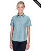 Clearance - Harriton M580W Ladies' Key West Short-Sleeve Performance Staff Shirt | Cloud Blue
