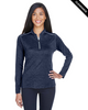 Clearance - Core365 CE401W Ladies' Kinetic Performance Quarter-Zip Shirt | Classic Navy/ Carbon