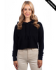 Clearance - Next Level 9384 Ladies' Cropped Pullover Hooded Sweatshirt | Black