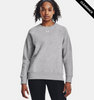 Clearance - Under Armour 1379508 Ladies' Rival Fleece Sweatshirt | Mod Grey Light Heather / White