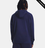 Clearance - Under Armour 1379757 Men's Rival Fleece Hooded Sweatshirt | Midnight Navy/White