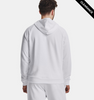 Clearance - Under Armour 1379757 Men's Rival Fleece Hooded Sweatshirt | White/Black