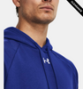 Clearance - Under Armour 1379757 Men's Rival Fleece Hooded Sweatshirt | Royal/White