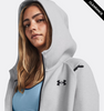 Clearance - Under Armour 1379842 Women's Unstoppable Fleece Full-Zip | Mod Grey/ Black