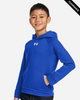Clearance - Under Armour 1379792 Youth Rival Fleece Hooded Sweatshirt | Royal/ White