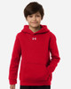 Under Armour 6014162 Youth Team Icon Fleece Hooded Sweatshirt | Red/ White