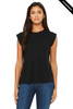Clearance - Bella+Canvas 8804 Women's Flowy Muscle Tee With Rolled Cuff | Black