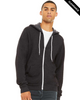 Clearance - Bella+Canvas 3739  Unisex Sponge Fleece Full-Zip Hoodie | Dark Grey Heather
