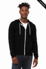Clearance - Bella+Canvas 3739  Unisex Sponge Fleece Full-Zip Hoodie | DTG Black