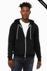 Clearance - Bella+Canvas 3739  Unisex Sponge Fleece Full-Zip Hoodie | Black Heather