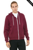 Clearance - Bella+Canvas 3739  Unisex Sponge Fleece Full-Zip Hoodie | Maroon