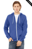 Clearance - Bella+Canvas 3739  Unisex Sponge Fleece Full-Zip Hoodie | Heather True Royal