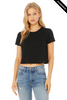 Clearance - BELLA + CANVAS 8882 Women’s Flowy Cropped Tee | Black