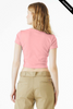 Clearance - Bella+Canvas 1010 Ladies' Micro Ribbed Baby Tee | Solid Pink Blend