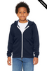 Clearance - Bella + Canvas 3739Y Youth Sponge Fleece Full-Zip Hooded Sweatshirt | Navy