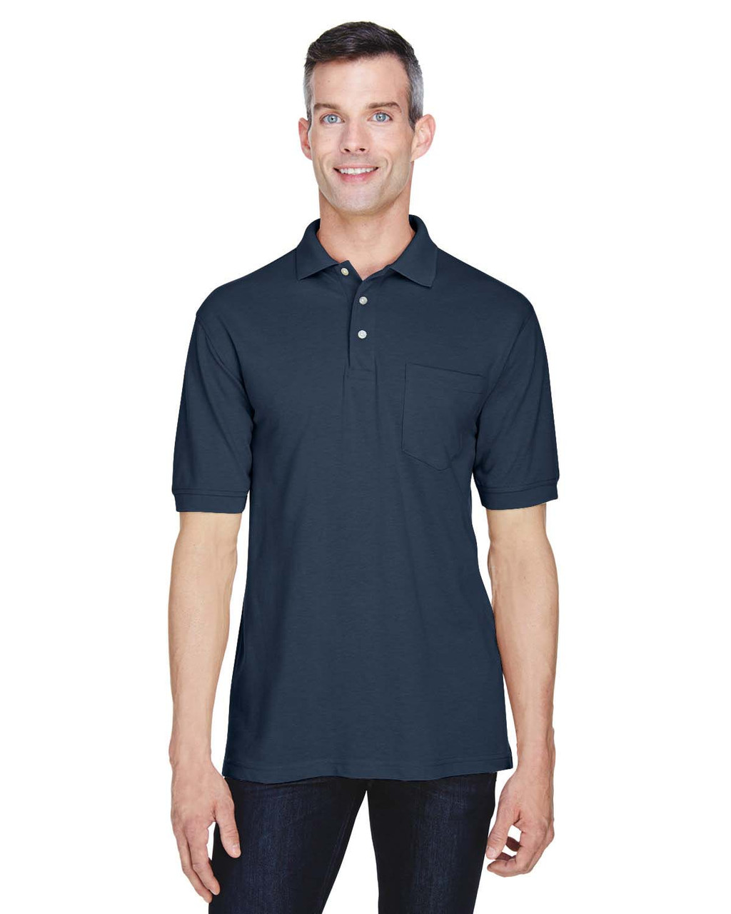 Harriton M265P Easy Blend Polo Shirt with Pocket - BlankClothing.ca