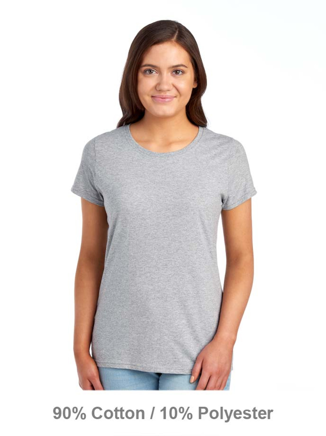 Womens gray fruit deals of the loom tshirts