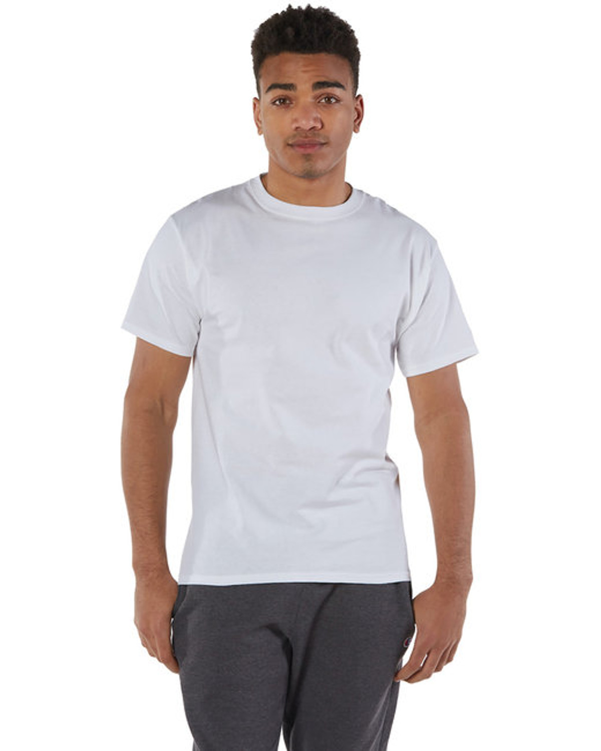 Champion Men's 5.2 oz White L/S Tagless T-Shirt
