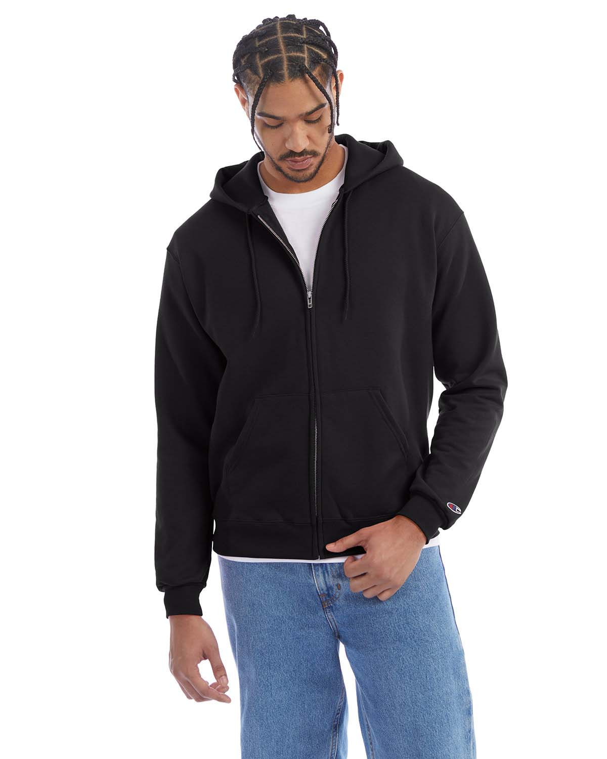 Champion black store zip up