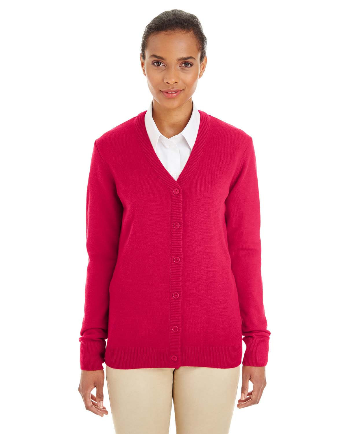 Harriton M425W Ladies' Ladies' Pilbloc™ V-Neck Button Cardigan Sweater