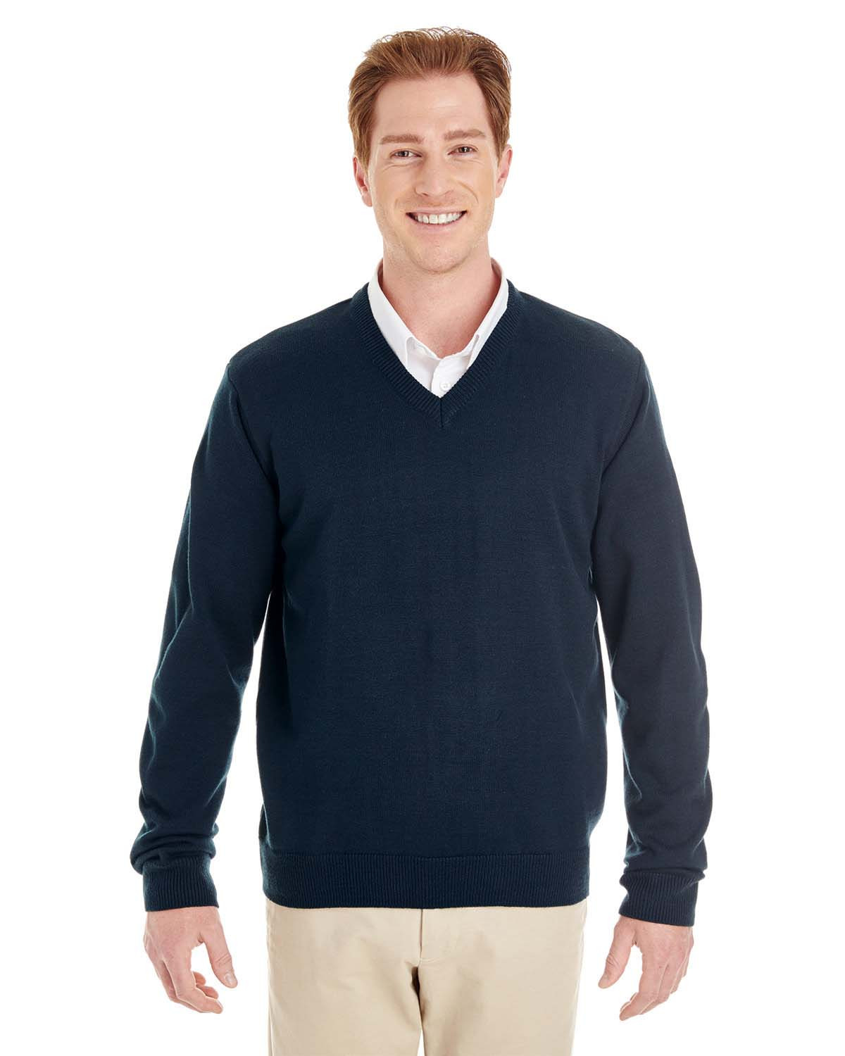 Navy blue v on sale neck jumper mens