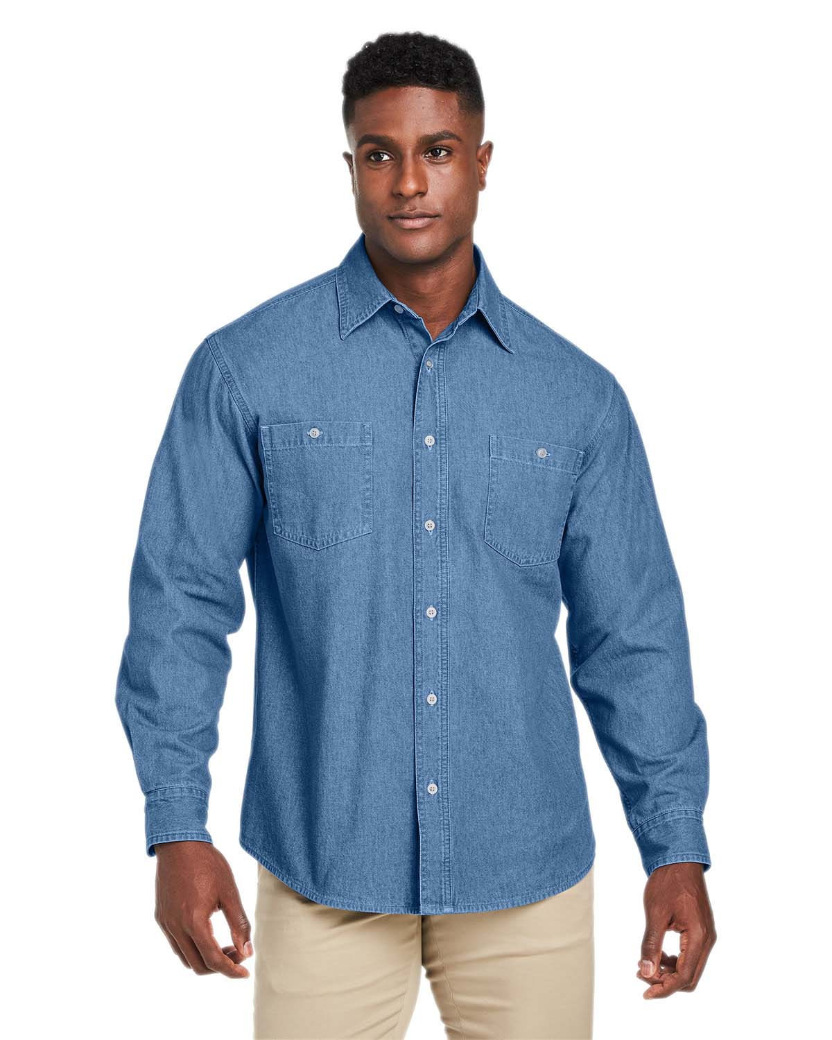 Blue denim deals button down shirt