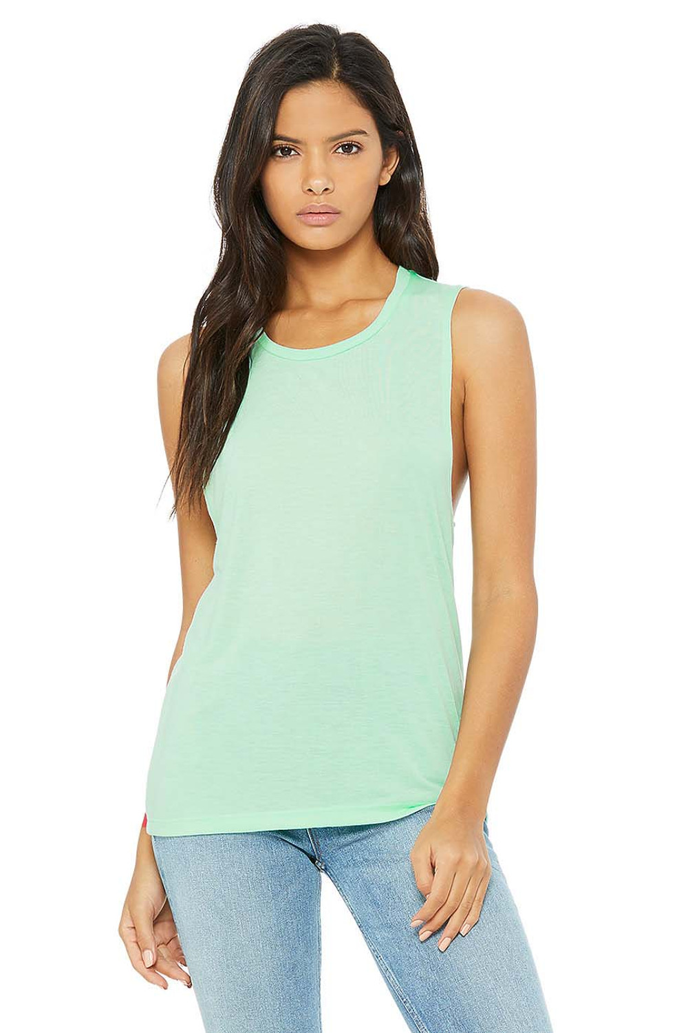 Plain Women's Flowy Tank Top (White)