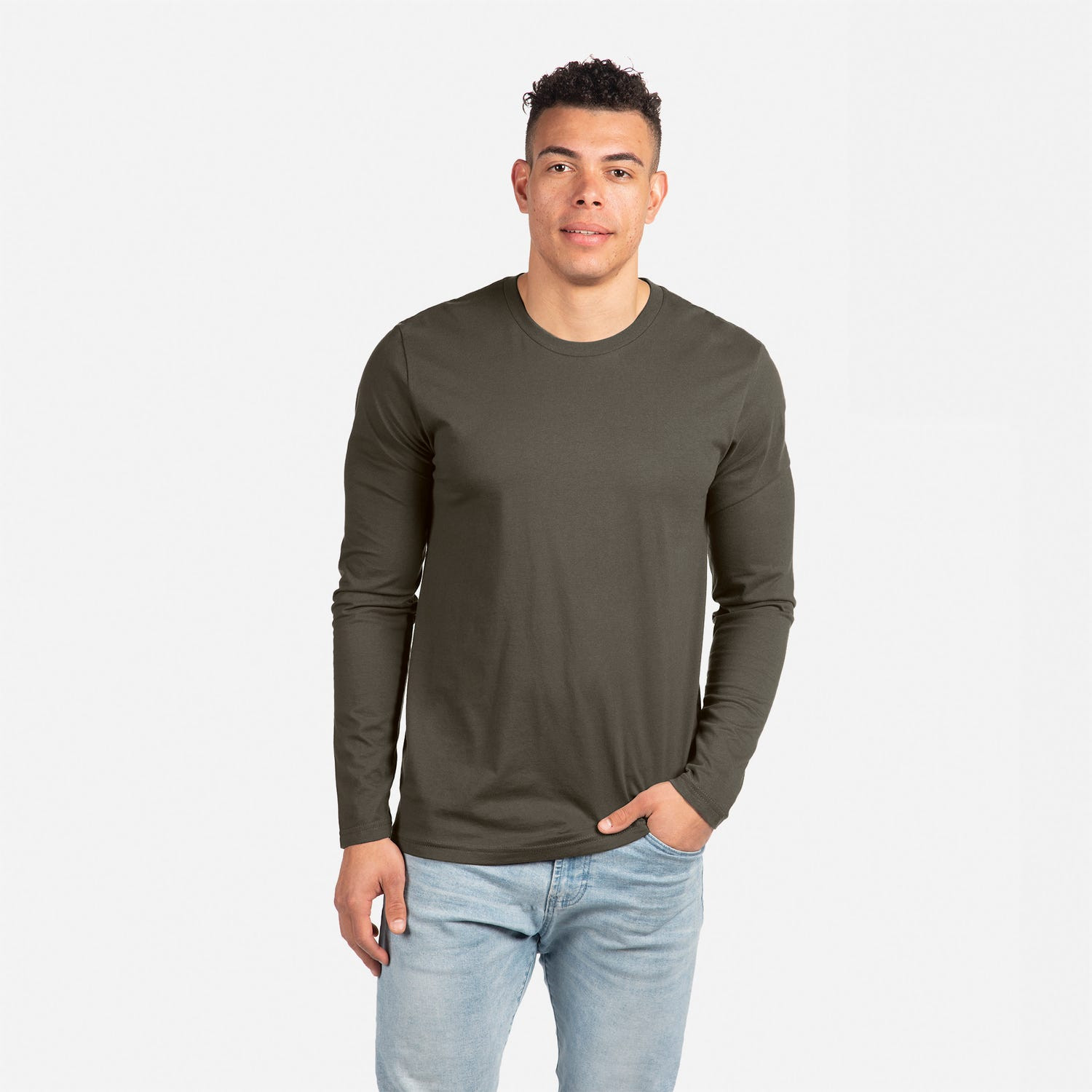 Next Level N3601 - Men's Cotton Long-Sleeve Crew - Black - XL