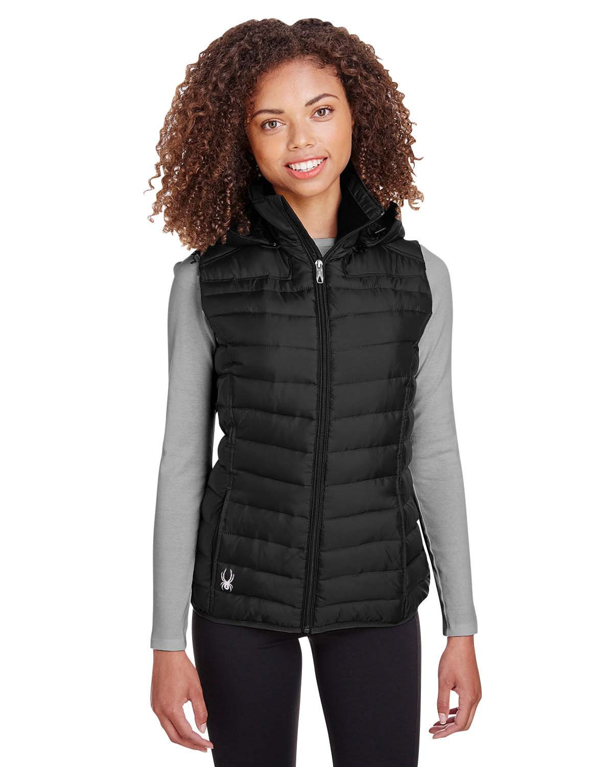 Hooded Puffer Vest - Black - Ladies