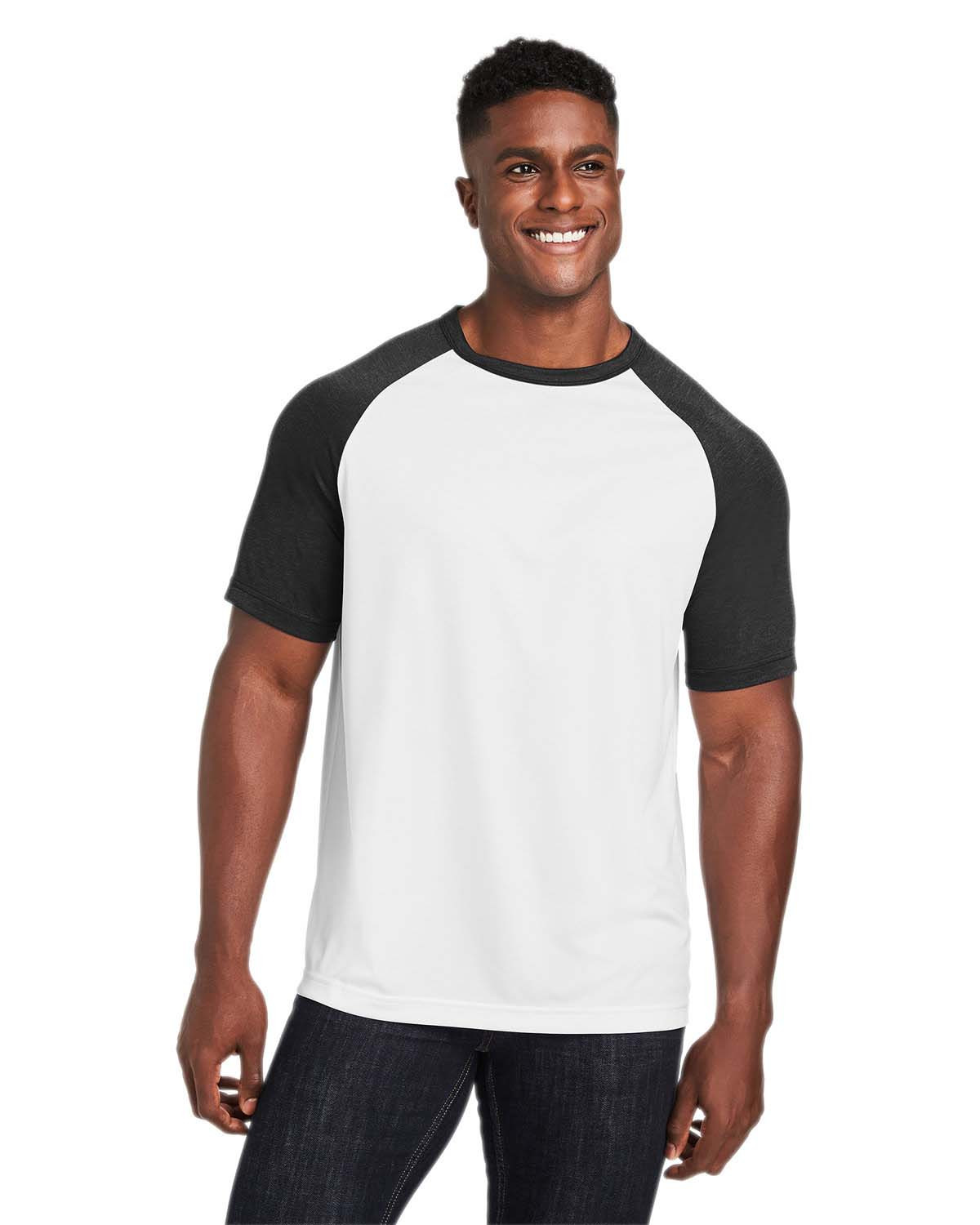 Team 365 TT62 Unisex Zone Colorblock Raglan T-Shirt - BlankClothing.ca
