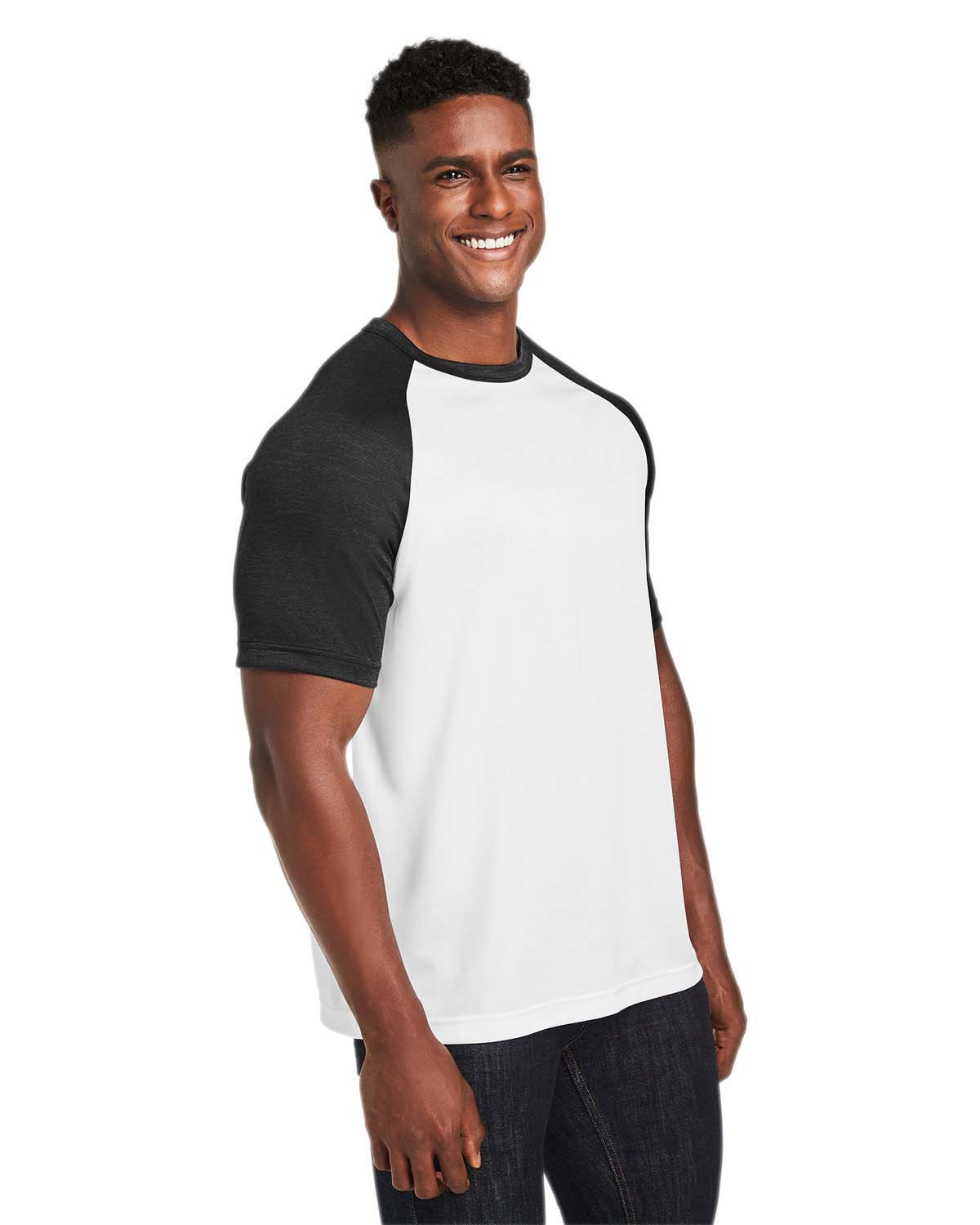 Team 365 TT62 Unisex Zone Colorblock Raglan T-Shirt - BlankClothing.ca