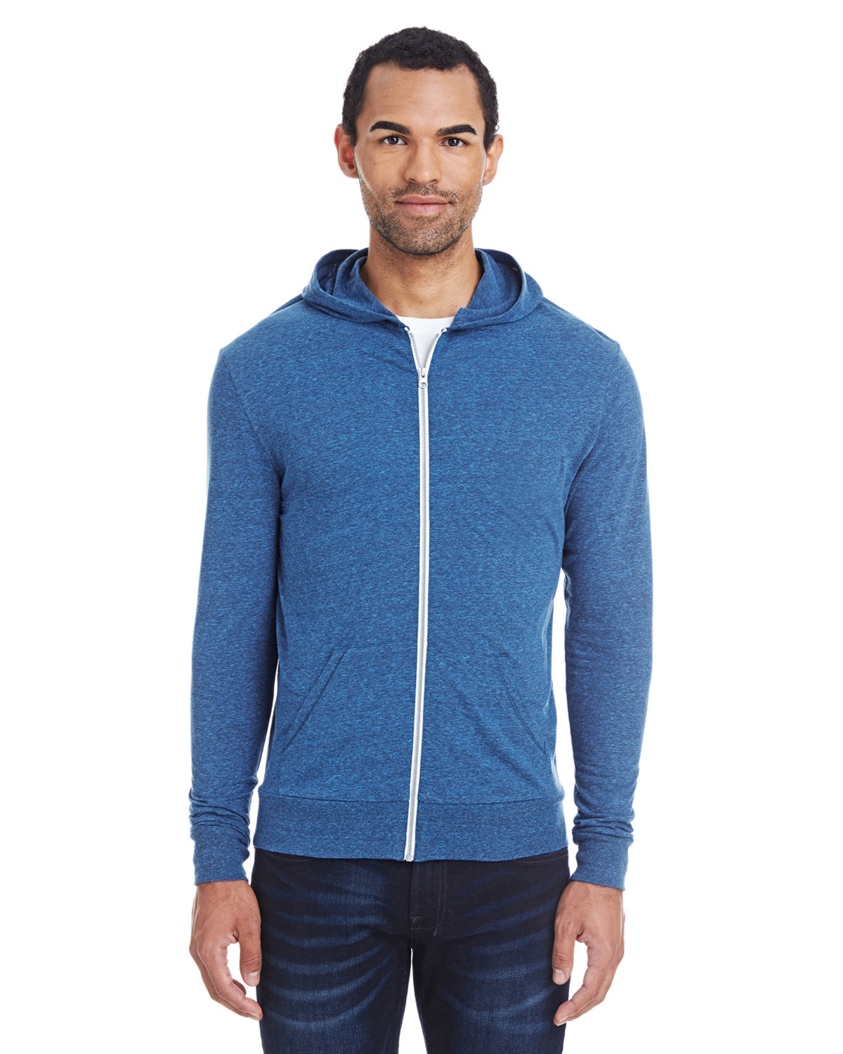 Threadfast 302Z Unisex Triblend Full-Zip Light Hoodie