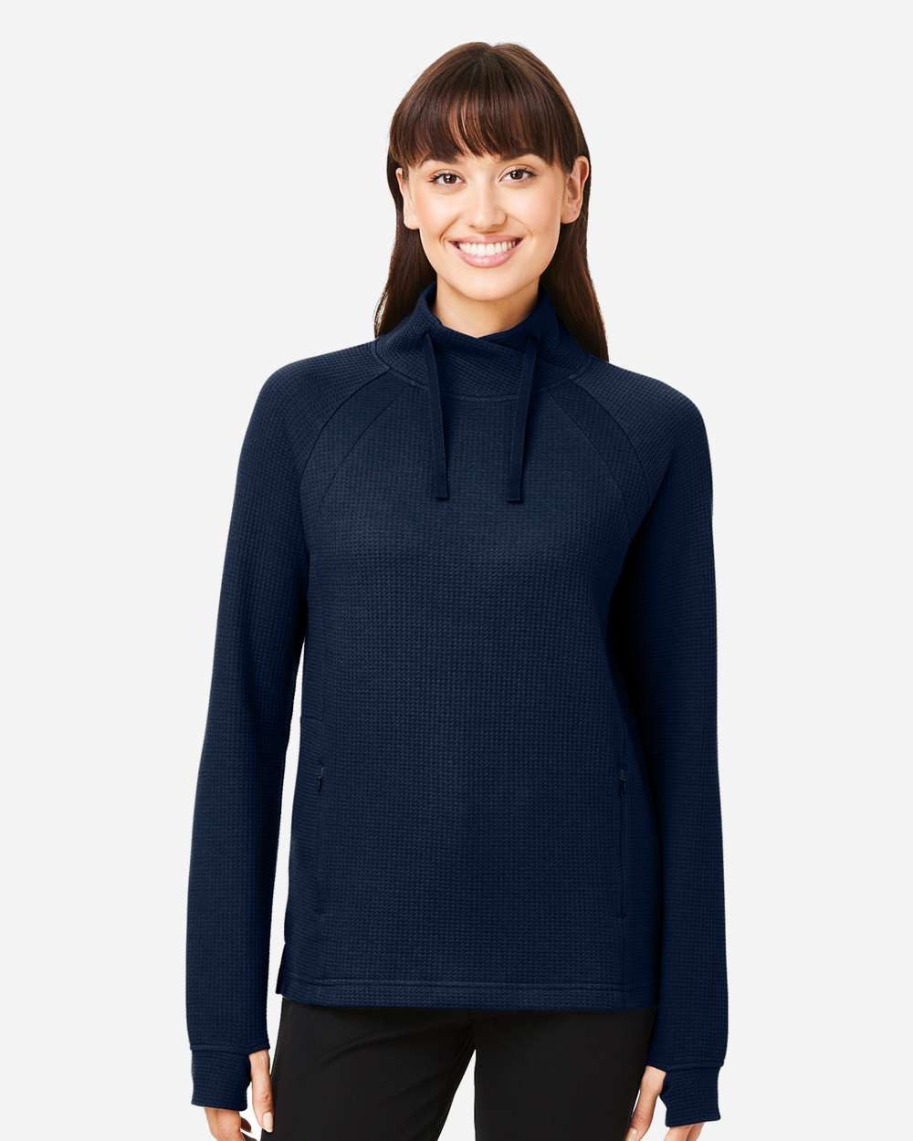 North End NE200W Women's Rhythm Waffle Pullover - BlankClothing.ca