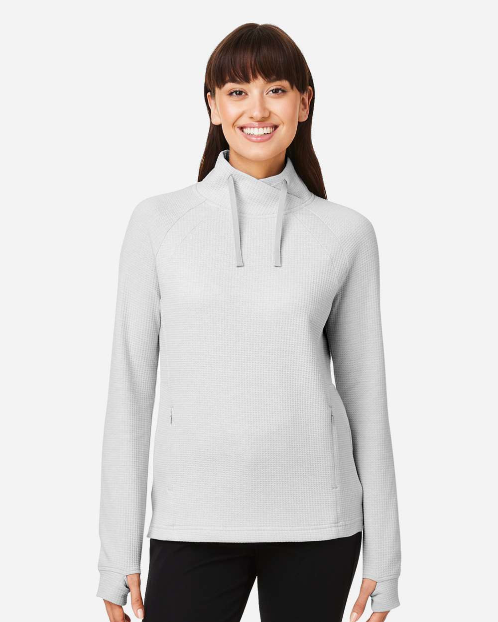 North End NE200W Women's Rhythm Waffle Pullover - BlankClothing.ca