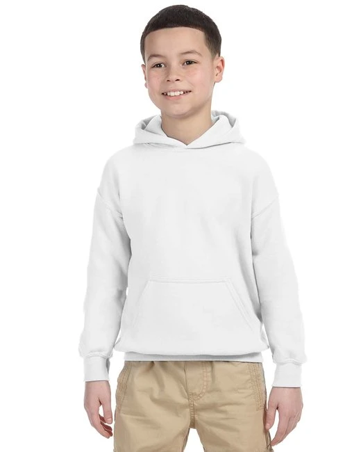 Gildan Hoodie - White, Size Small, 50% Cotton 50% Polyester Pullover (Style 18500B)