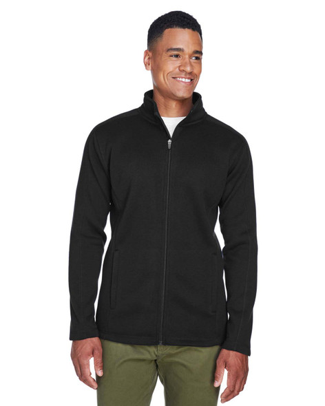 Devon & Jones DG793 Men's Bristol Full-Zip Sweater Fleece Jacket | Black