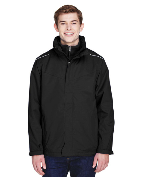 Core365 88205T Tall Region 3-in-1 Jacket With Fleece Liner | Black
