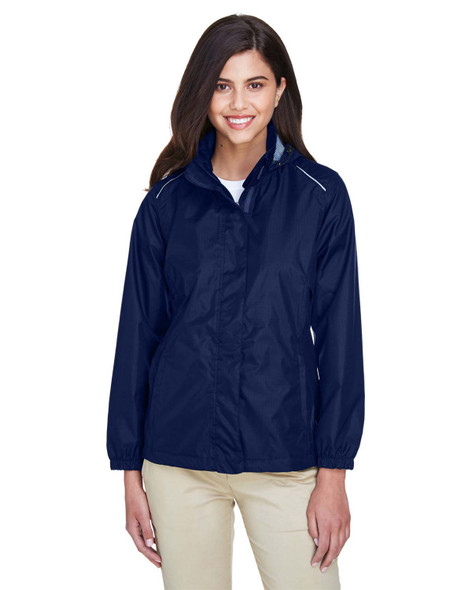 Core365 78185 ladies' Seam-Sealed Lightweight Variegated Ripstop Jacket | Classic Navy